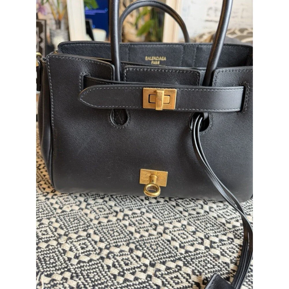 BALENCIAGA Bel Air Mini Black Leather Carry All Bag. Retails $3,650 - Picture 2 of 16
